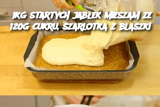 1kg startych jabłek mieszam ze 120g cukru, szarlotka z blaszki