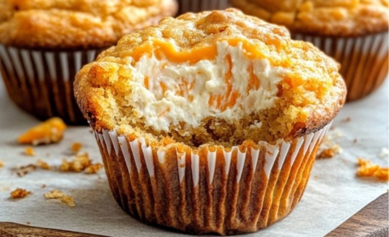 Muffins de zanahoria rellenos de queso crema: Un toque dulce y cremoso en cada bocado